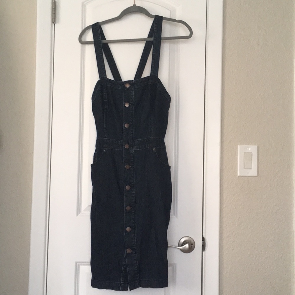 Denim Dress with Crossed Back